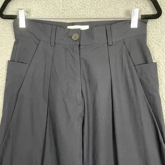 Studio Nicholson Sparke Pants Womens 0 / US 4 Blue Wide Leg Ankle Pleated - Picture 2 of 11